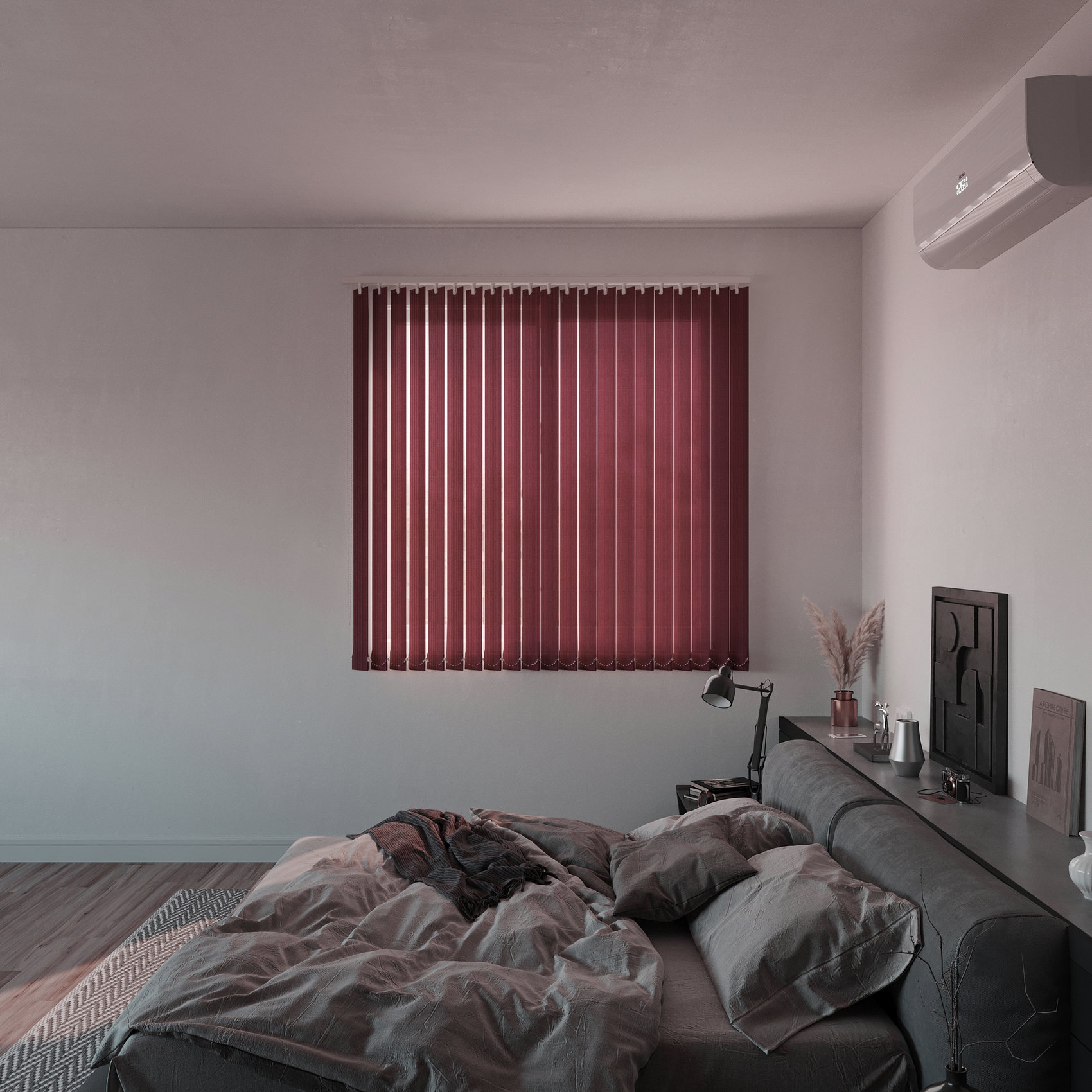 Verticales Velvet BORDO, de frente